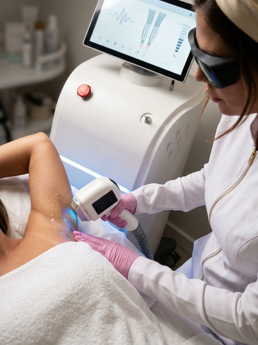 Sessão de depilação a laser avançada com Deborah Vasconcelos