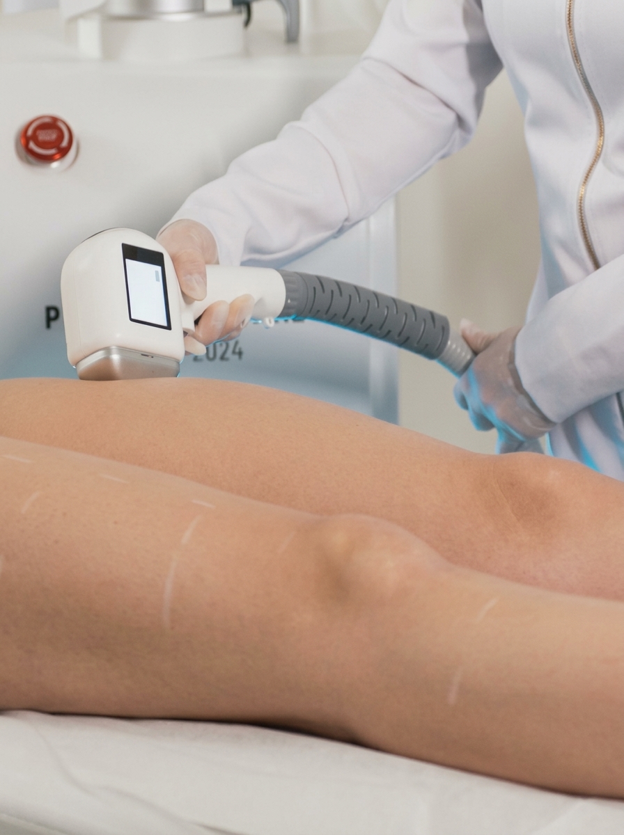 Tratamento de depilação a laser com equipamento profissional