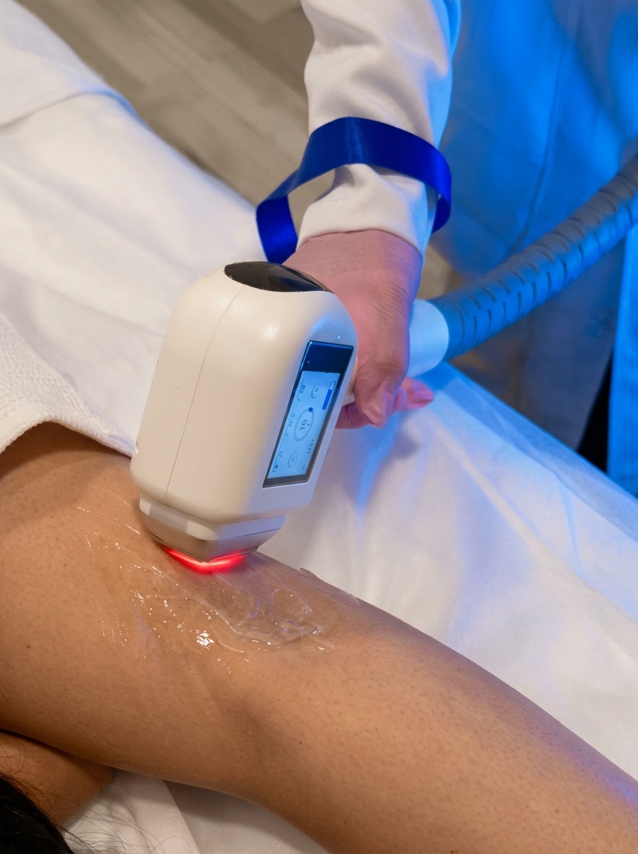 Aplicação de laser avançado em área corporal